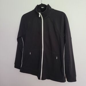 TALBOTS Black Zip-Up Jacket
